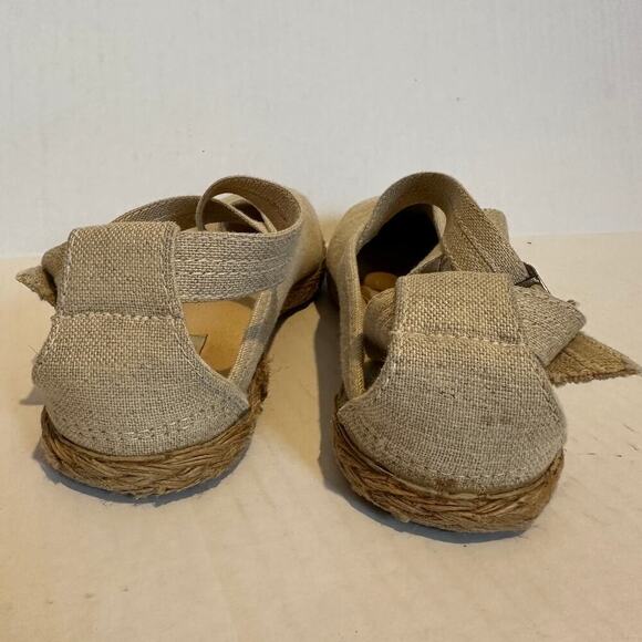 Keds Size 7.5 Women's Tan Vacation Canvas Criss Cross Strappy Espadrilles Casual - Picture 4 of 7